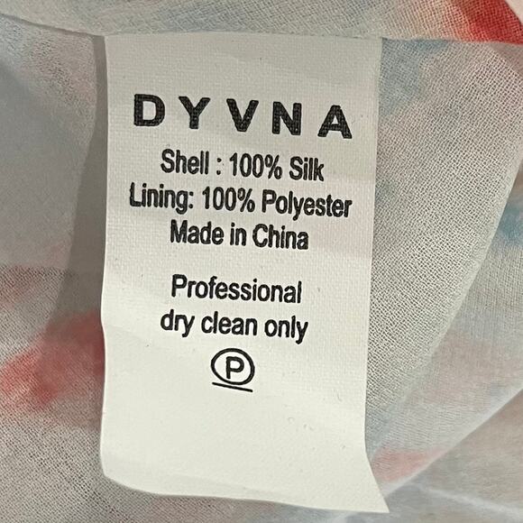 Dyvna Chacha Dress Womens Size 10 Peach Floral Braided Strap Belted Silk Midi - Picture 16 of 16